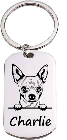 Chihuahua Gifts, Personalized Chihuahua Keychain, Custom Engraved Dog Keychain, Memorial Keepsake for Dog Mom and Dad in Kuwait