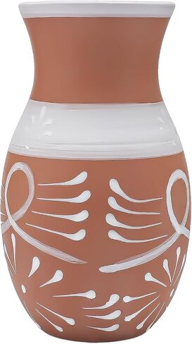 9.5 Inch Mexican Vase Clay for Cielito Lindo Party Handmade Mexican Flower Pot Terracotta Vase Centerpieces Hand Painted Mexicanos Talavera Pottery Cinco De Mayo Decor for Tables in Saudi Arabia