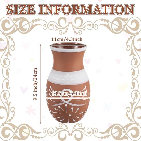 9.5 Inch Mexican Vase Clay for Cielito Lindo Party Handmade Mexican Flower Pot Terracotta Vase Centerpieces Hand Painted Mexicanos Talavera Pottery Cinco De Mayo Decor for Tables in Saudi Arabia