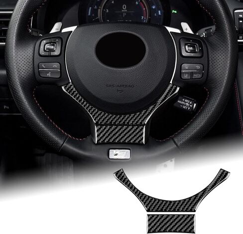 Real Carbon Fiber Steering Wheel Button Frame Covers - for Lexus is 2013-2019, Carbon Fiber Accessories for Lexus IS250 IS350 IS300h IS200t IS300 (Include F Sport, Non-Cutout Style, Black) in Saudi Arabia