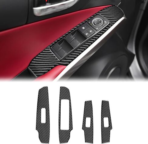 Real Carbon Fiber Steering Wheel Button Frame Covers - for Lexus is 2013-2019, Carbon Fiber Accessories for Lexus IS250 IS350 IS300h IS200t IS300 (Include F Sport, Non-Cutout Style, Black) in Saudi Arabia
