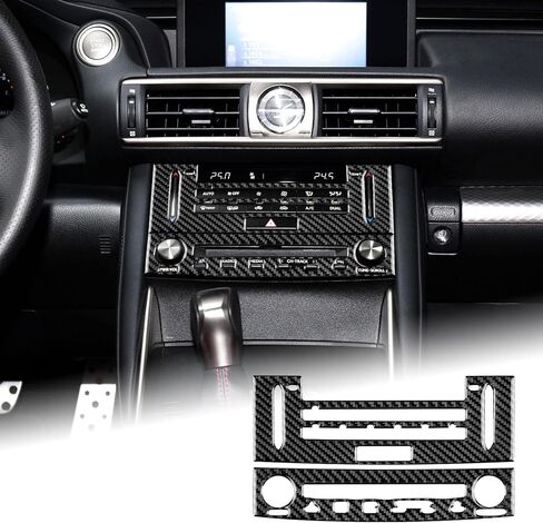 Real Carbon Fiber Steering Wheel Button Frame Covers - for Lexus is 2013-2019, Carbon Fiber Accessories for Lexus IS250 IS350 IS300h IS200t IS300 (Include F Sport, Non-Cutout Style, Black) in Saudi Arabia