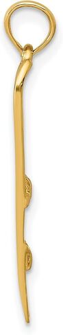 10k Yellow Gold Crossed Skis Pendant with Engraved Ski Design, Winter Sports Jewelry Charm for Men and Women in Saudi Arabia