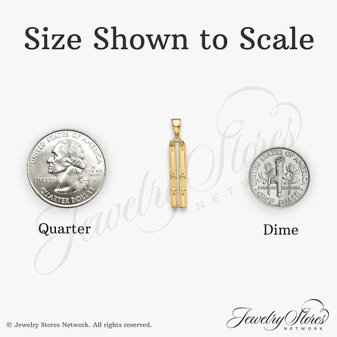 10k Yellow Gold Crossed Skis Pendant with Engraved Ski Design, Winter Sports Jewelry Charm for Men and Women in Saudi Arabia
