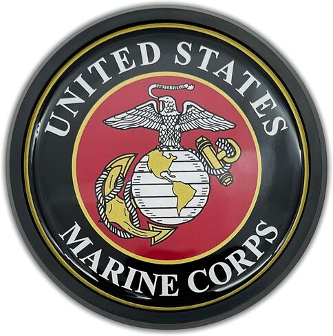 Officially Licensed US Marine Corps Insignia Crest Black Plastic Emblem for Trucks & SUVs | Universal Fit at 3.4" | Weatherproof | Made in The USA in Kuwait