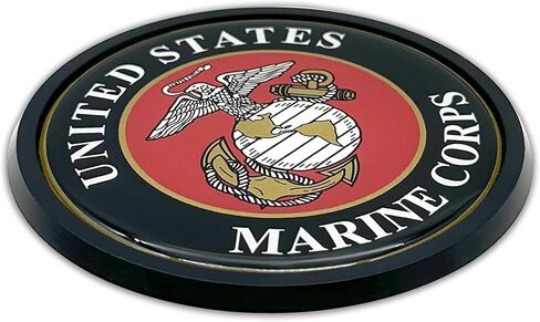 Officially Licensed US Marine Corps Insignia Crest Black Plastic Emblem for Trucks & SUVs | Universal Fit at 3.4" | Weatherproof | Made in The USA in Kuwait