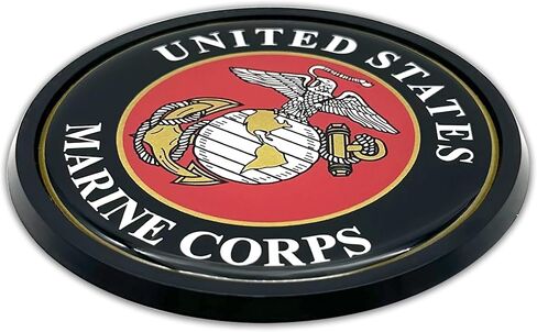 Officially Licensed US Marine Corps Insignia Crest Black Plastic Emblem for Trucks & SUVs | Universal Fit at 3.4" | Weatherproof | Made in The USA in Kuwait