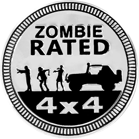 zomble شارة تصنيف شعار السيارة، 4 × 4 شارة السيارات 3D شارات معدنية شعارات جولة شعار الشارات سيارة شارة الشارات ملصقات لسيارات جيب رانجلر الشاحنات سيارات الدفع الرباعي الشعارات in Saudi Arabia