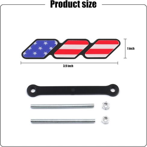 Pack-1 Tri-Color Grille Decor Badge, Car Decoration Accessories for 4Runner Tacoma Tundra & Other Mesh or Slotted Grille (American Flag Red) in Saudi Arabia