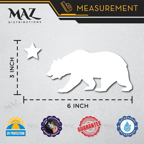 توزيعات MAZ - ملصق كارتون United Cali Bear - ملصق فينيل للكمبيوتر المحمول - ملصق مقاوم للماء قابل للإزالة لزجاجة الماء - قابل للاستخدام الداخلي والخارجي لصندوق البريد - سهل الاستخدام للسيارة والشاحنة والحقيبة - MAZ 400 in Saudi Arabia