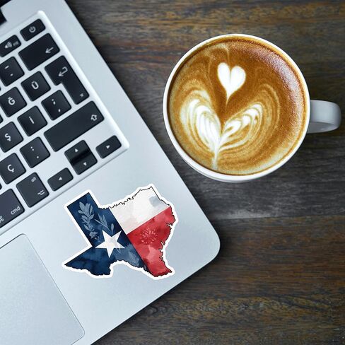 Texas Sticker 8 Pcs (Large Size) Vinyl Stickers Laptop Waterproof Decal for Car Bumper Water Bottle Notebook Luggage Window Party Birthday Decorations - Size 4 Inches in Kuwait