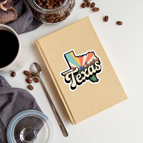 Texas Sticker 8 Pcs (Large Size) Vinyl Stickers Laptop Waterproof Decal for Car Bumper Water Bottle Notebook Luggage Window Party Birthday Decorations - Size 4 Inches in Kuwait