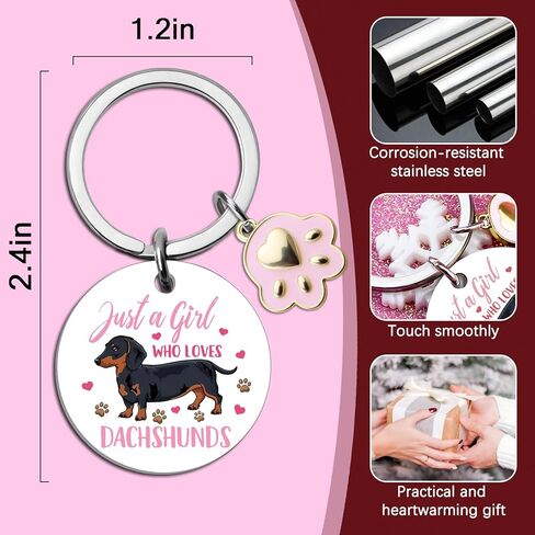 Dachshund Keychain Funny Weiner Dog Gifts for Women Dachshund Gifts Cute Weenie Dog Gift Ideas Best Dachshunds Accessories Birthday Christmas Gift for Dogs Lovers Stocking Stuffers for Dogs Lovers in Kuwait