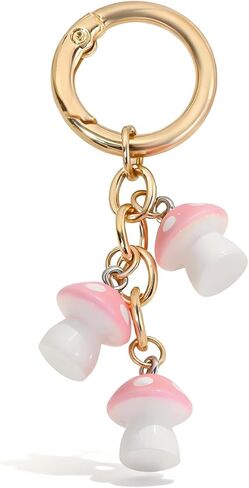 Mushroom Keychain Mushroom Accessories Gold Bag Charm Cute Purse Charms for Handbags Car Keys Decor Accessories in Kuwait