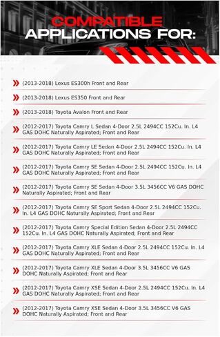 R1 Concepts Front and Rear Brake Kit For 2013-2018 Lexus ES300h, ES350, Toyota Avalon; 2012-2017 Toyota Camry| Drilled Slotted Brake Rotors| Ceramic Brake Pads and Rotors Kit|Hardware included in Saudi Arabia