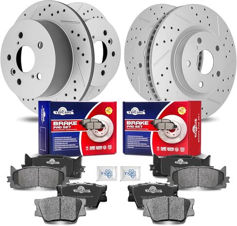 طقم دوارات مشقوقة أمامية وخلفية ومجموعة مكابح قرصية سيراميك لكزس Es350 2007-2012، لتويوتا أفالون 2008 2009 2010 2011 2012/ كامري 2007-2011 in Kuwait