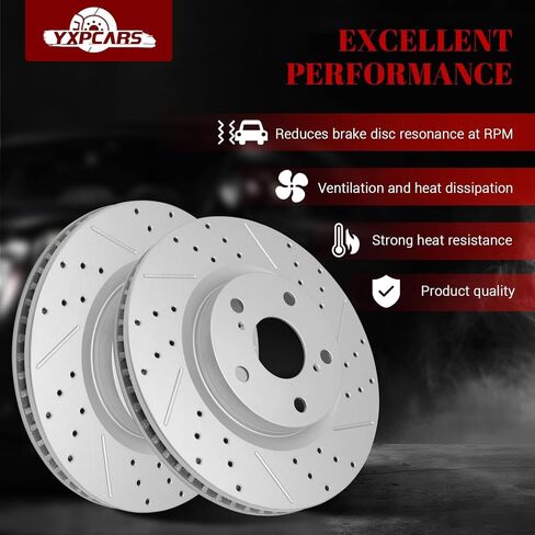 طقم دوارات مشقوقة أمامية وخلفية ومجموعة مكابح قرصية سيراميك لكزس Es350 2007-2012، لتويوتا أفالون 2008 2009 2010 2011 2012/ كامري 2007-2011 in Kuwait