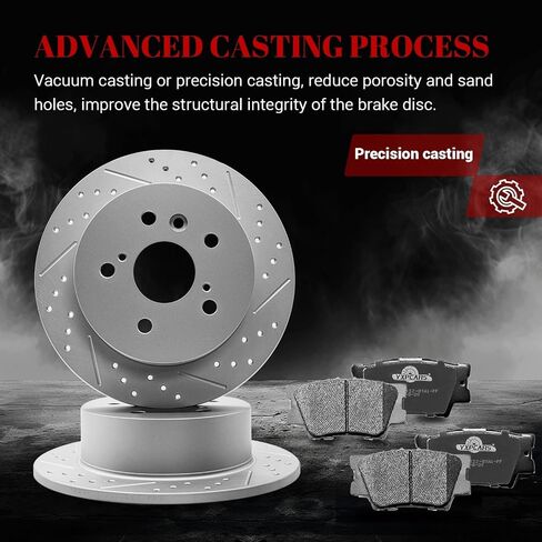 طقم دوارات مشقوقة أمامية وخلفية ومجموعة مكابح قرصية سيراميك لكزس Es350 2007-2012، لتويوتا أفالون 2008 2009 2010 2011 2012/ كامري 2007-2011 in Kuwait