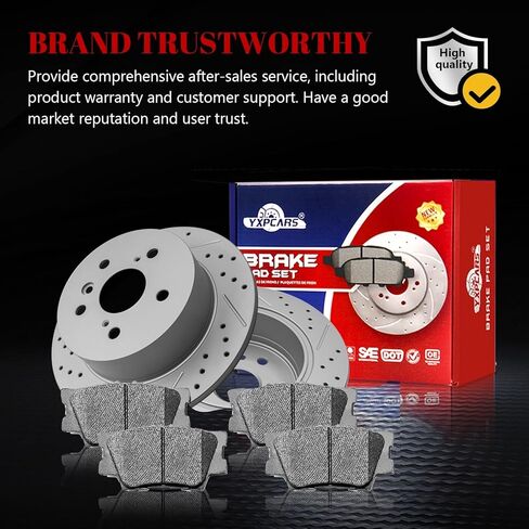 طقم دوارات مشقوقة أمامية وخلفية ومجموعة مكابح قرصية سيراميك لكزس Es350 2007-2012، لتويوتا أفالون 2008 2009 2010 2011 2012/ كامري 2007-2011 in Kuwait