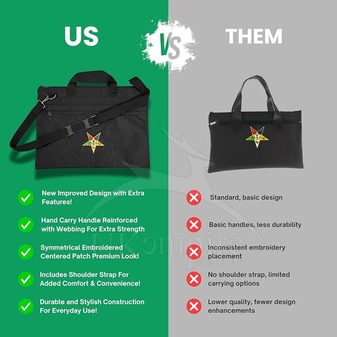 Masonic Scottish Rite 32 Degree Double Eagle Wings Down Black Tote Bag Gold Printed, Lightweight with Hand & Shoulder Carry in Kuwait