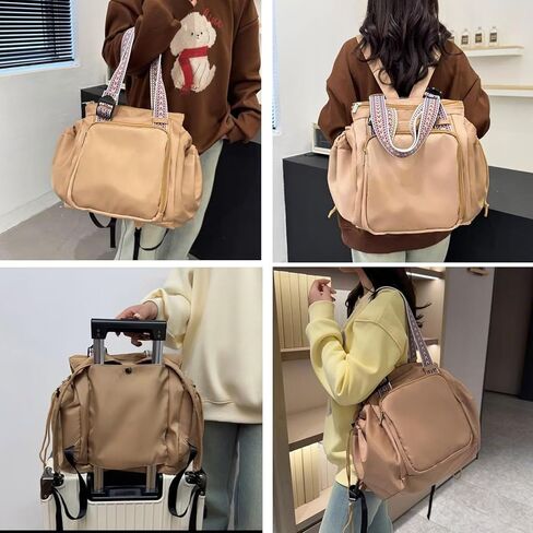 Multi-Pocket Tote Bag, Oxford Fabric Travel Handbag,15 Pockets, Convertible to Backpack 、Shoulder, for Daily Use and Moms in Saudi Arabia
