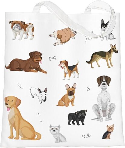 حقيبة قماش للنساء حقيبة كتف ذات سعة كبيرة لتسوق البقالة مع جيوب داخلية بسحاب in Kuwait