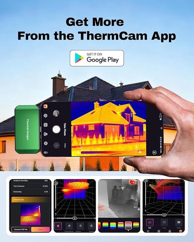 M256 Thermal Camera, 256x192 IR High Resolution Thermal Imaging Camera with 3D Analysis, 25Hz Refresh Rate, -4°F~842°F Temp Range, Works for Android Smartphones and Tablets & PC (Red) in Kuwait