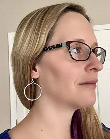 Hoop Earrings Hammered Large Sterling Silver in Kuwait