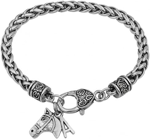 Personalized Equestrian Bracelet with Letter Charm, Customized Horse Lovers Jewelry for Women, Cowgirl Jewelry, Gift For Her in Saudi Arabia