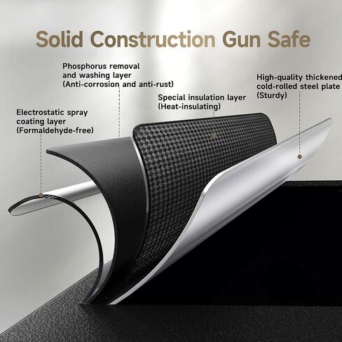 KAER 25 Biometric Gun Safe, Wider and Deeper Fingerprint Gun Safes for Rifle and Pistols, Large Quick Access Heavy-Duty Gun Cabinet for Firearm Ammo with Drawer & Gun Rack, Assembled in Kuwait