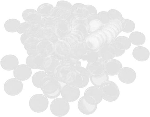 LoveinDIY 100 Pieces 16mm Coin Holder Clear Round Plastic Coin Container Case Collection Supplies in Kuwait