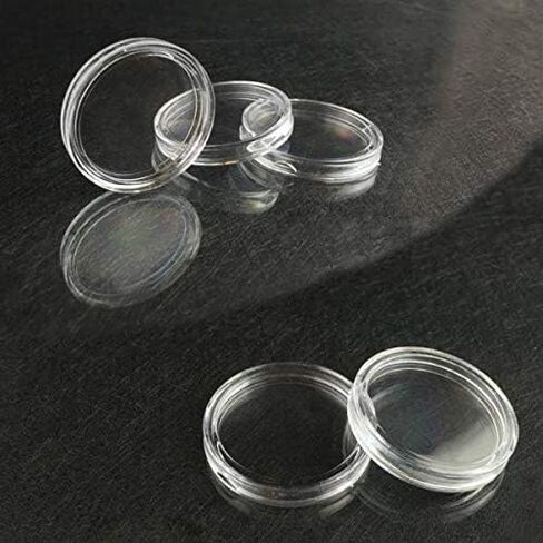 LoveinDIY 100 Pieces 16mm Coin Holder Clear Round Plastic Coin Container Case Collection Supplies in Kuwait