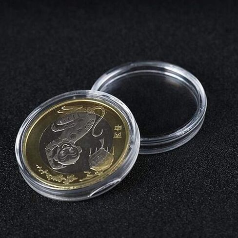 LoveinDIY 100 Pieces 16mm Coin Holder Clear Round Plastic Coin Container Case Collection Supplies in Kuwait