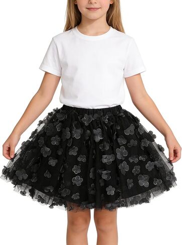 1-12Y Baby Girl Tutu Skirt Toddler Flower Tulle Skirts Little Girls Short Skirt Kid Holiday Birthday Outfits in Kuwait