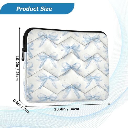 360° Protective 13-14 Inch Laptop Sleeve. Puffy Carrying Case Laptop Cover for MacBook Pro 14 Inch Sleeve, MacBook Air 13 Inch, Notebook Computer Pocket Case Little Blue Bow in Kuwait