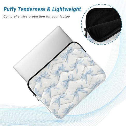 360° Protective 13-14 Inch Laptop Sleeve. Puffy Carrying Case Laptop Cover for MacBook Pro 14 Inch Sleeve, MacBook Air 13 Inch, Notebook Computer Pocket Case Little Blue Bow in Kuwait