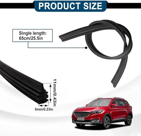 4 Pcs DIY Adjustable Windscreen Wiper Rubber Strips, Windshield Wiper Blades Refills, Frameless Window Boneless Insert Silicone Strips, Universal for Car, SUV, Truck(25.5Inch) in Kuwait