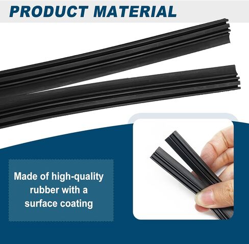 4 Pcs DIY Adjustable Windscreen Wiper Rubber Strips, Windshield Wiper Blades Refills, Frameless Window Boneless Insert Silicone Strips, Universal for Car, SUV, Truck(25.5Inch) in Kuwait