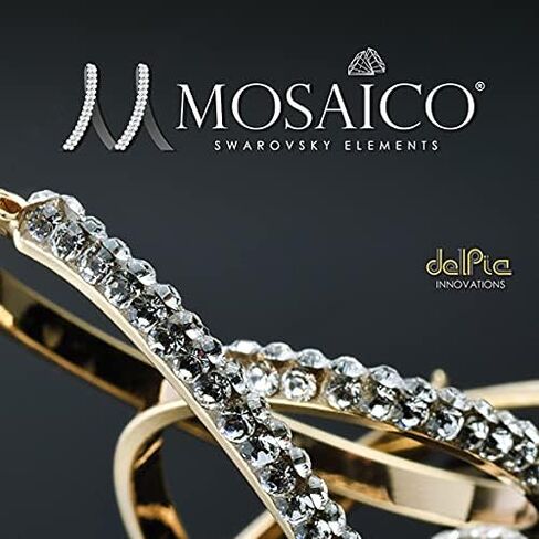 Oval Wave Earrings with White Crystals in Kuwait