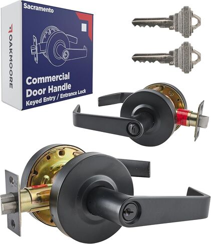 مقبض باب تجاري أسود - مجموعة قفل من الدرجة الثانية - رافعة باب مكاتب المدارس الصناعية UL CUL & ADA - ANSI A156.2 (مرتبطة (أبواب الدخول)) in Kuwait