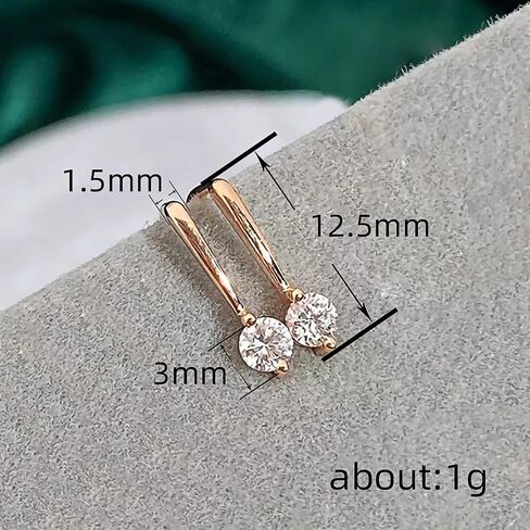 Dainty Rose Gold Color Drop Earrings with Round Cubic Zirconia Chic Accessories for Women in Saudi Arabia