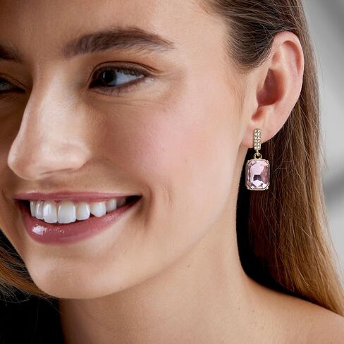 أقراط روس سيمونز مطلية بالذهب الأصفر عيار 14 قيراط مرصعة بأحجار كريمة وردية مقلدة و0.48 قيراط. t.w. تشيكوسلوفاكيا in Kuwait