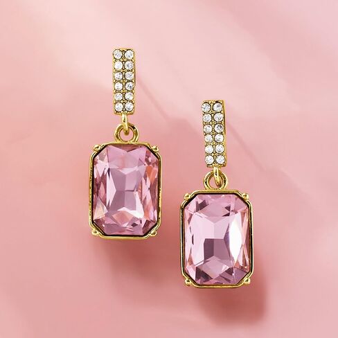 أقراط روس سيمونز مطلية بالذهب الأصفر عيار 14 قيراط مرصعة بأحجار كريمة وردية مقلدة و0.48 قيراط. t.w. تشيكوسلوفاكيا in Kuwait