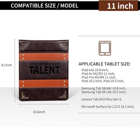 حقيبة كمبيوتر محمول 11 بوصة لجهاز MacBook Air 11 بوصة 2015/2014/2013/2012/2011/2010 حقيبة كمبيوتر جلدية أنيقة عمودية نحيفة متوافقة مع لوحة المفاتيح السحرية/لوحة المفاتيح الذكية. بني داكن in Kuwait