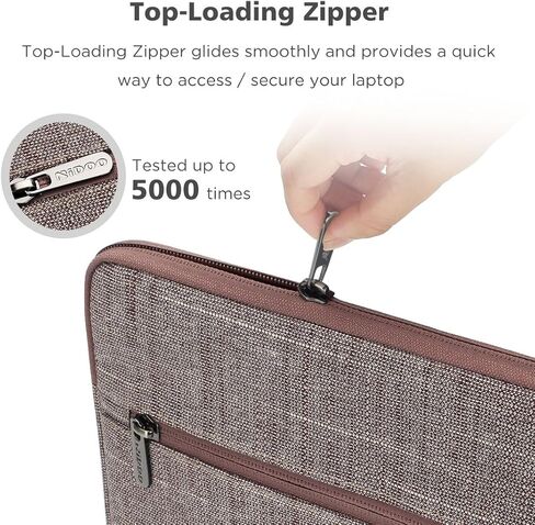 NIDOO 11 Inch Water-Resistant Laptop Sleeve Case Protective Bag Portable Pouch for 12.9" iPad Pro 2018/13" MacBook Air 2018/13" MacBook Pro 2016-2018/12.3" Surface Pro 7/12" Galaxy Book2, Rosybrown in Kuwait