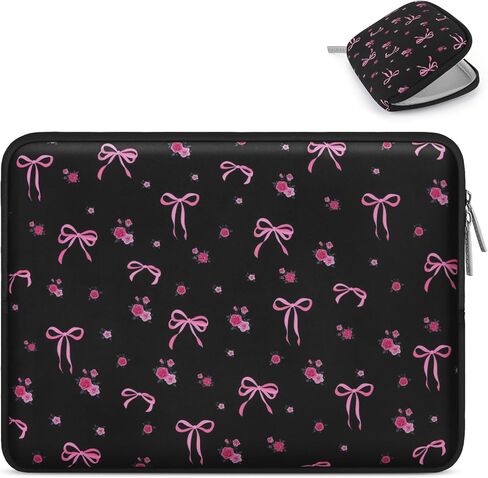 MOSISO 13.3 inch Laptop Case, 13-13.3 inch Laptop Sleeve Compatible with MacBook Air 13 13.6 M4 M3 M2 M1/Pro 13/Pro 14,HP Dell ASUS Lenovo,Neoprene Computer Sleeve Bag Cover with Small Case,Roses&Bows in Saudi Arabia
