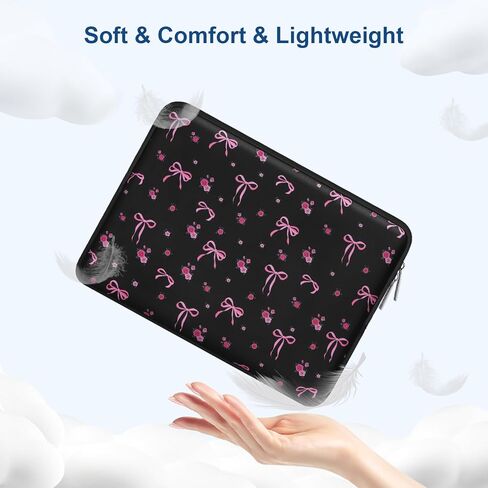 MOSISO 13.3 inch Laptop Case, 13-13.3 inch Laptop Sleeve Compatible with MacBook Air 13 13.6 M4 M3 M2 M1/Pro 13/Pro 14,HP Dell ASUS Lenovo,Neoprene Computer Sleeve Bag Cover with Small Case,Roses&Bows in Saudi Arabia