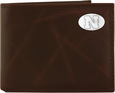 NCAA South Carolina Fighting Gamecocks Brown Wrinkle Leather Bifold Concho Wallet, One Size in Kuwait