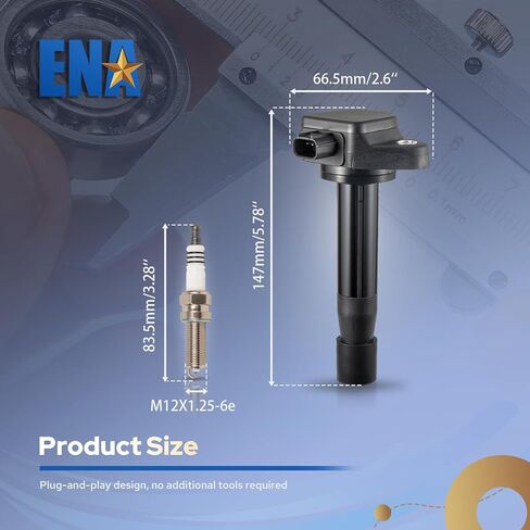 ENA UF603 Ignition Coils Pack and 97390 Platinum Spark Plug 2009-2017 Compatible with Acura Honda Accord Crosstour Odyssey RL TL TSX V6 3.5L 3.7L for 5C1722 IC727 C1665 30520R70A01 Set of 6 in Saudi Arabia