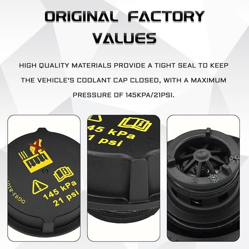 DG93-8101-AA Radiator Coolant Reservoir Cap for Ford Focus Mustang Fusion Escape F150 F250 F350 F450 F550 F600 Fiesta Bronco Edge Ranger Expedition Explorer Transit Lincoln Aviator MKZ MKC MKX in Kuwait